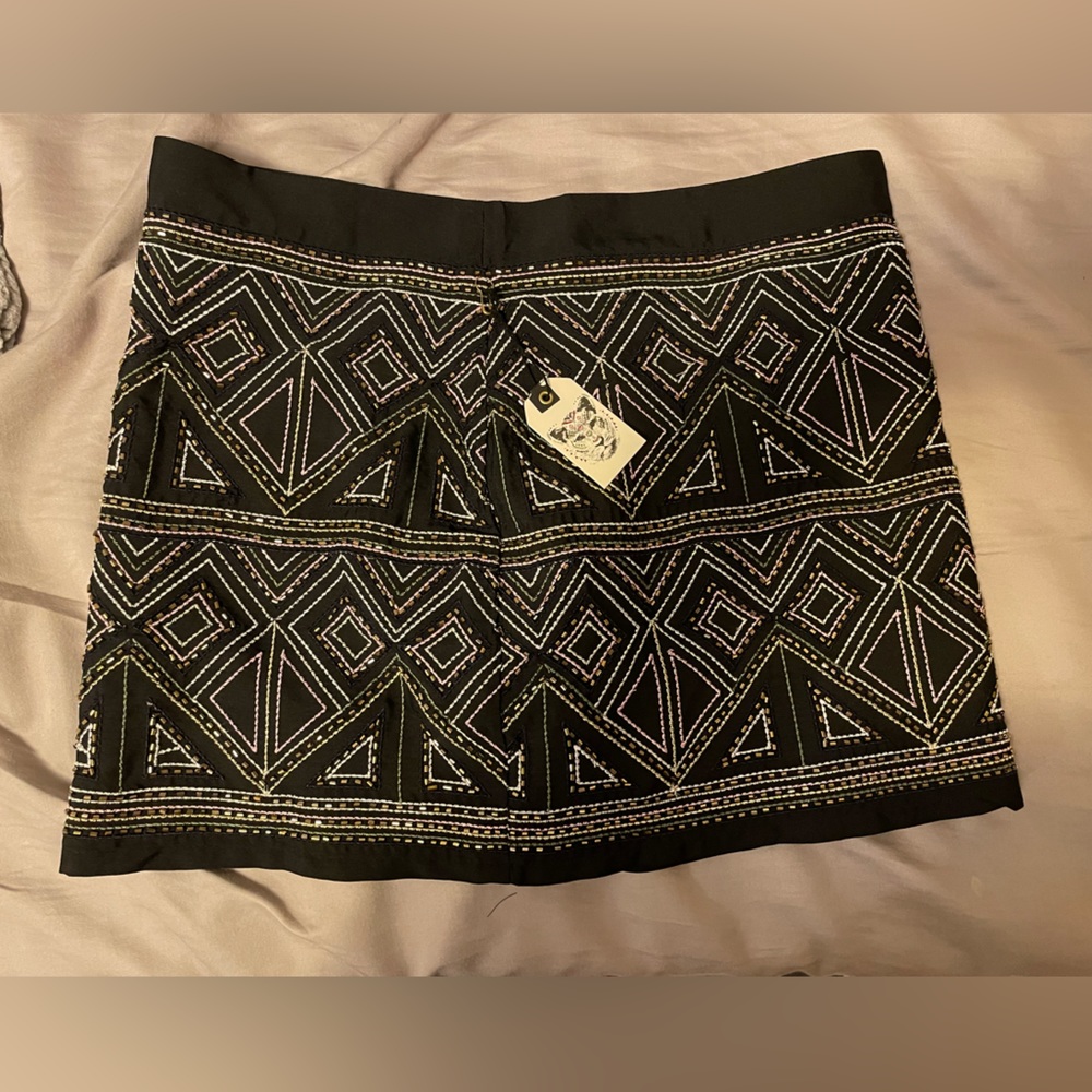 Beaded geometric skirt